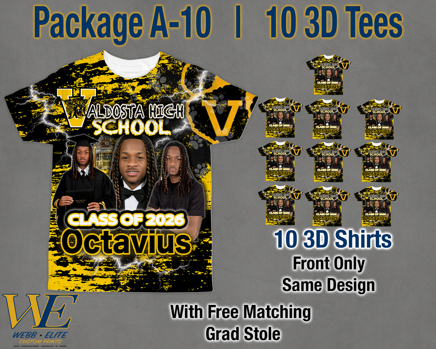 10 Grad 3D Shirts (Package A-10)
