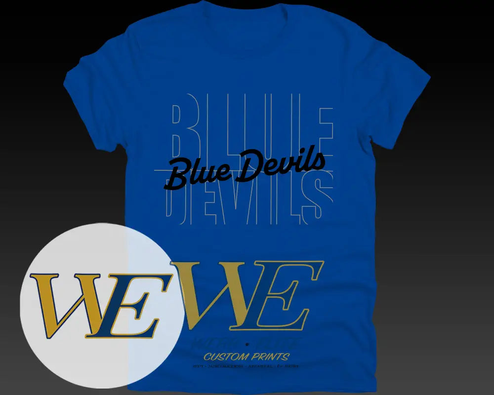 Blue Devils Shadow Script Tee