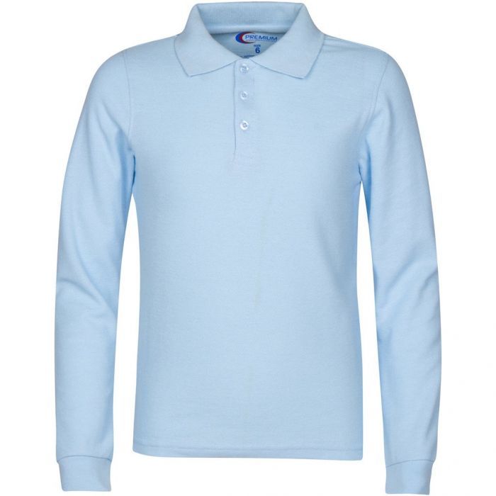 Boys/ Unisex Long Sleeve Pique Polo Shirt