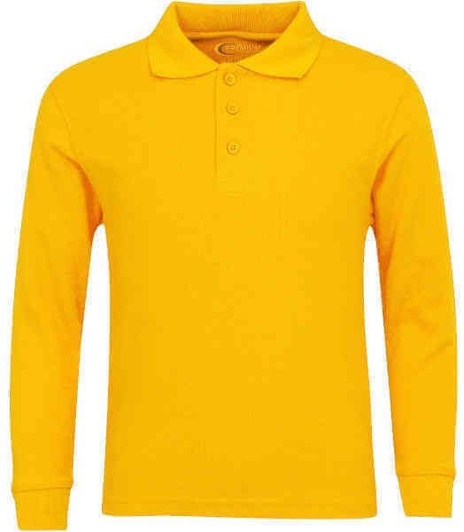 Toddlers Long Sleeve Pique Polo Shirt