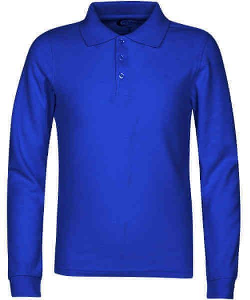 Men's Long Sleeve Pique Polo Shirt - Big Size