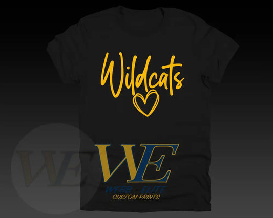 Wildcat Script Heart Tee